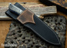 Lon Humphrey Knives: Monitor - 52100 - Green & Black Box Elder Burl - Blue Liners - 072014