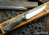 Lon Humphrey Knives: Monitor - 52100 - Black Curly Maple - Yellow Liners - 072055