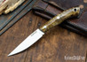 Lon Humphrey Knives: Bird & Trout AEB-L - Dark Curly Maple - Black Liners - 092918