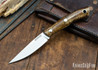 Lon Humphrey Knives: Bird & Trout AEB-L - Dark Curly Maple - Blue Liners - 092926