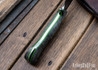 Lon Humphrey Knives: Hickok - Forged 52100 - Black Curly Maple - Lime Green Liners - 120314