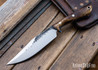 Lon Humphrey Knives: Hickok - Forged 52100 - Dark Curly Maple - Blue Liners - 120358