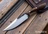 Lon Humphrey Knives: Hickok - Forged 52100 - Dark Curly Maple - Blue Liners - 120359