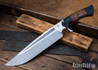 Dark Timber Knives: Cave Bear - CPM-3V - Black Micarta/Desert Ironwood - Red Liners - Two-Tone Tumbled Finish