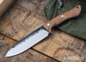 Lon Humphrey Knives: Alpha - Forged 52100 -  Lacewood - Blue Liners - LH25AG078