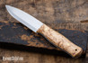 Casstrom: Lars Falt Bushcraft Knife - Sleipner Tool Steel - Curly Birch - CA24BG007
