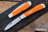 Case Knives: Bose Smooth Orange Synthetic Handle - Tribal Lock - 80513