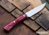 Lon Humphrey Knives: Tucson AEB-L - Red & Black Box Elder Burl - Red Liners - LH30GG074