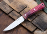 Lon Humphrey Knives: Tucson AEB-L - Red & Black Box Elder Burl - White Liners - LH30GG076