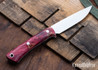 Lon Humphrey Knives: Tucson AEB-L - Red & Black Box Elder Burl - White Liners - LH30GG076