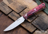 Lon Humphrey Knives: Tucson AEB-L - Red & Black Box Elder Burl - White Liners - LH30GG077