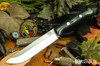 Bark River Knives: Bravo 1.5 - Black Canvas Micarta - Red Liners - Rampless