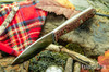 Bark River Knives: UP EDC - Drunken Coffeebag - Toxic Green Liners - Hollow Brass Pins