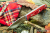 Bark River Knives: UP EDC - Firedog Canvas Micarta - Thick Blue Liners