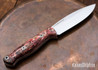 Bark River Knives: UP EDC - Blood Red Jute Wood - White Liners - Mosaic Pins