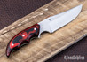 Carter Cutlery: Muteki - Combat - Black & Cherry Red Marbled G10 - Black Linen Micarta & White G10 Liners - CC01JG014
