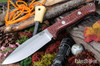 Bark River Knives: UP Bravo - Burgundy Burlap Micarta - White Liners