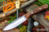 Bark River Knives: UP Bravo - Natural Maple Burl - Red Liners - Mosaic Pins