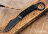 Knight Elements: Dark Green Tsukamaki Wrapped Element - Harpoon Fixed Blade - A2 Tool Steel - Black Nitride Finish 