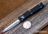 Microtech: UTX-70 - Auto OTF - Double Edge - Stonewashed Full Serrated Blade - 147-10