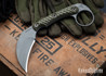 RMJ Tactical: Korbin Karambit - Textured Dirty Olive G-10 - Nitro-V - Tungsten Cerakote