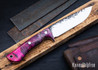 Lon Humphrey Knives: Delta - Forged 52100 - Double Dyed Box Elder Burl - Black Liners - LH08CH094