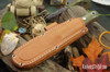 Bark River Knives: Bushcrafter - CPM 3V - Burgundy Burlap Micarta