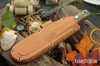 Bark River Knives: Bushcrafter - CPM 3V - Walnut Burl - Orange Liners - Brass Pins