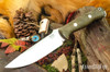 Bark River Knives: Bravo Vortex - CPM 3V - Green Canvas Micarta - Matte