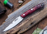 Lon Humphrey Knives: Bird & Trout - Forged AEB-L - Double Dyed Box Elder Burl - Blue Liners - LH03EH107