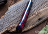 Lon Humphrey Knives: Bird & Trout - Forged AEB-L - Double Dyed Box Elder Burl - Blue Liners - LH03EH112
