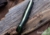 Lon Humphrey Knives: Bird & Trout - Forged AEB-L - Double Dyed Box Elder Burl - Green Liners - LH03EH116