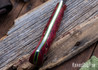 Lon Humphrey Knives: Bird & Trout - Forged AEB-L - Double Dyed Box Elder Burl - Green Liners - LH03EH117