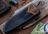 Lon Humphrey Knives: Bird & Trout - Forged AEB-L - Desert Ironwood - Orange Liners - LH03EH174