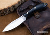L.T. Wright Knives: Large Northern Hunter - Black Canvas Micarta - High Saber Ground - Polished