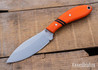 L.T. Wright Knives: Large Northern Hunter - Orange G-10 - Black Racing Stripes and Liners - High Saber Ground - Matte