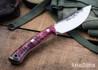 Lon Humphrey Knives: Drop Point Blacktail - Forged 52100 - Double Dyed Box Elder Burl - Red Liners - LH16FH087