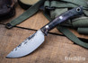 Lon Humphrey Knives: Drop Point Blacktail - Forged 52100 - Double Dyed Box Elder Burl - Black Liners - LH16FH123