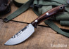 Lon Humphrey Knives: Drop Point Blacktail - Forged 52100 - Desert Ironwood - Red Liners - LH16FH137