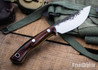 Lon Humphrey Knives: Drop Point Blacktail - Forged 52100 - Desert Ironwood - Green Liners - LH16FH151