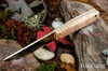 Bark River Knives: Puukko 3V - Natural Curly Maple - White Liners