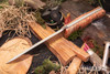 Bark River Knives: Bravo 1.5 - CPM 3V - Salmon Maple Burl - Black Liners - Mosaic Pins