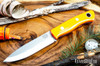 Bark River Knives: Aurora Scandi 3V - Blaze Orange G-10 - Black Liners