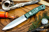 Bark River Knives: Aurora Scandi 3V - Green Grass Tigertail Maple Burl