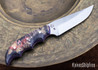 Carter Cutlery: Meteki Signature - Freestyle Neck Knife  - Dyed Box Elder  - Purple G10 Liners - Mosiac Center Pin -CC29HH001