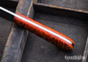 Jeff Davidson Custom Knives: IBEX Hunter - Stonewashed 80CrV2 - Orange Black Ash Burl - Orange G-10 Pins