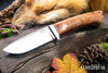 Bark River Knives: Classic Drop Point Hunter - CPM S45VN - Amboyna Burl - Red Liners - Mosaic Pins #1