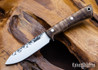 Lon Humphrey Knives: Gold Digger - Forged 52100 - Dark Curly Maple - Black Liners - LH23IH034