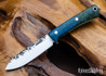 Lon Humphrey Knives: Gold Digger - Forged 52100 - Double Dyed Box Elder Burl - Yellow Liners - LH23IH077