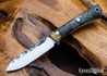 Lon Humphrey Knives: Gold Digger - Forged 52100 - Double Dyed Box Elder Burl - Yellow Liners - LH23IH080